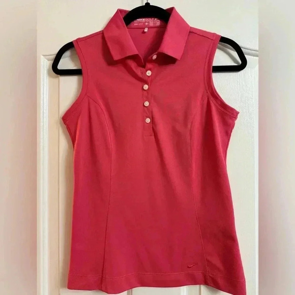 Nike Dri-Fit Woman’s Golf Polo Tank Shirt XS SalmonPink Workout Exercise Outdoor - Picture 1 of 9